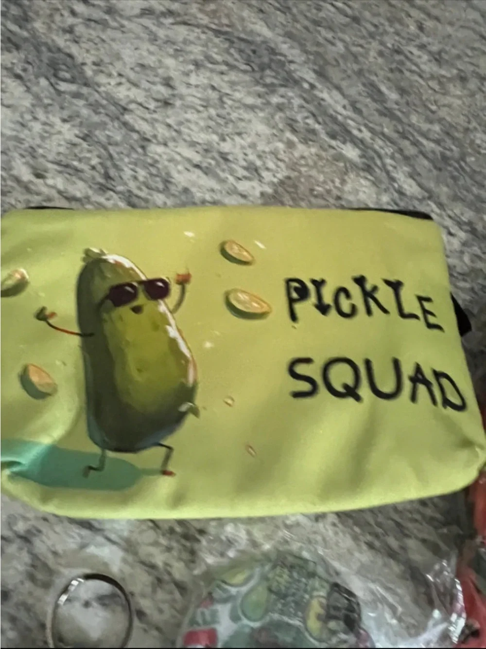 Pickle Squad Cosmetic Bag & Accessories 4 piece bundle NWOT